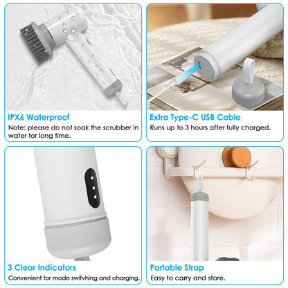 Homeora cordless power scrubber in white