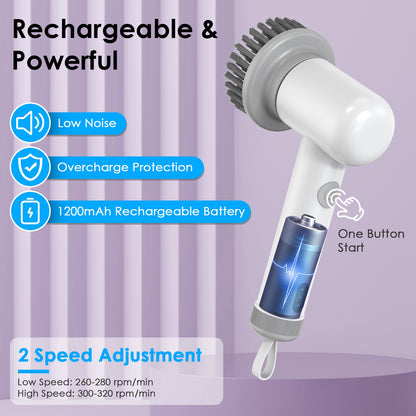 Homeora cordless power scrubber in white