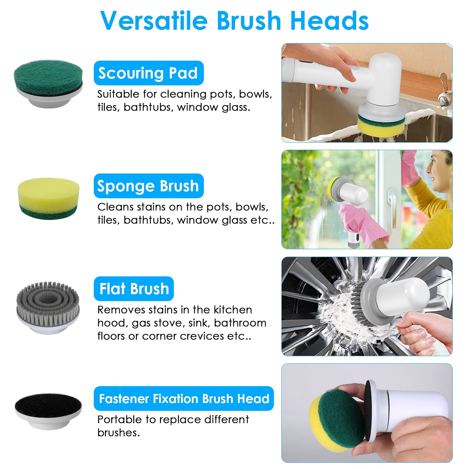 Homeora cordless power scrubber in white