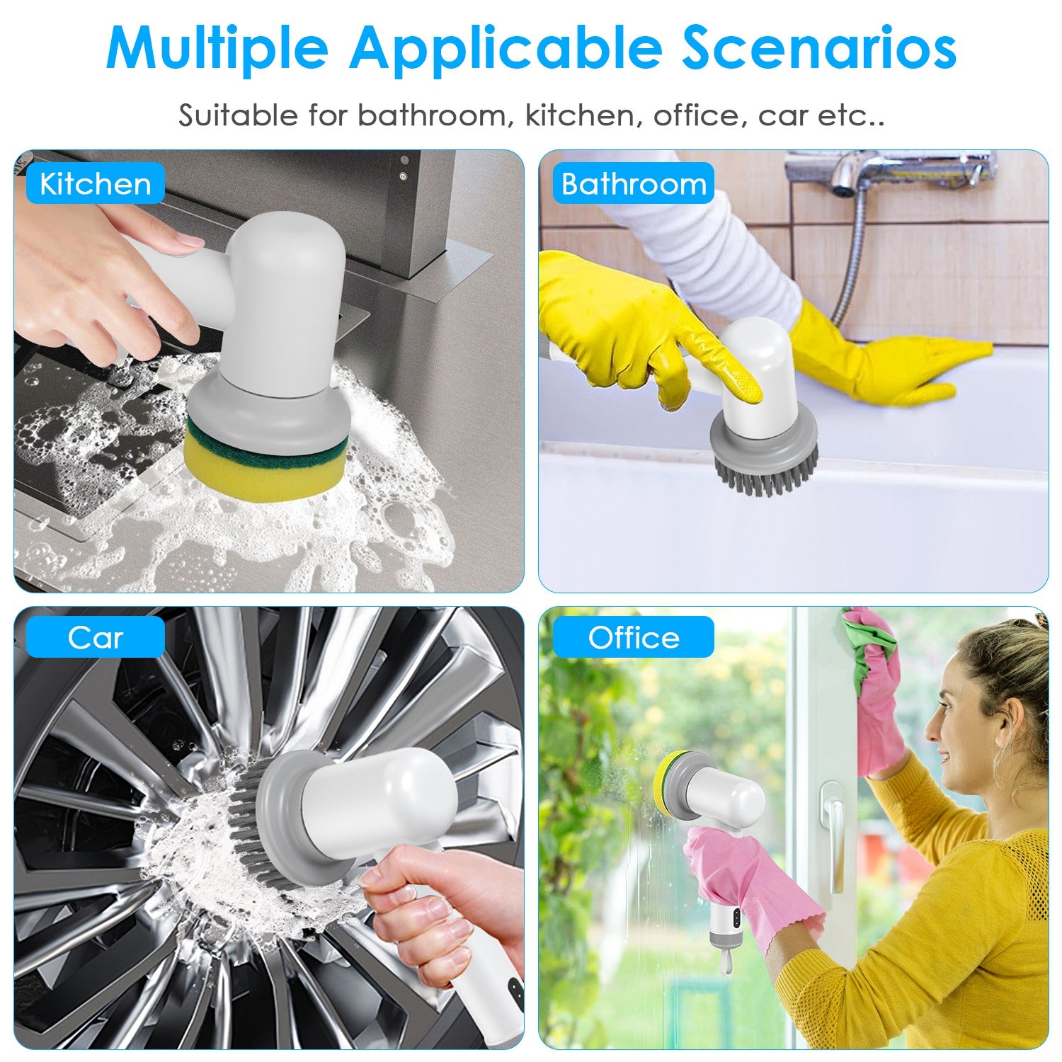 Homeora cordless power scrubber in white
